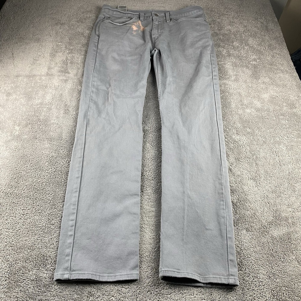 Levis 514 Slim Straight Jeans Mens‎ 34x34 Gray Mid Rise